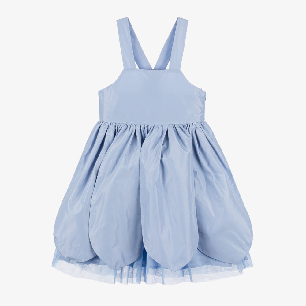 Stella McCartney Kids-مريلة تافتا زرقاء فاتحة للبنات | Childrensalon Outlet