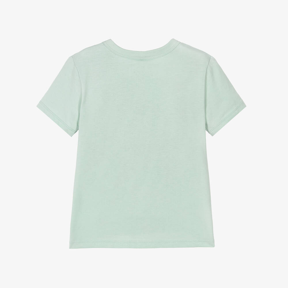 Stella McCartney Kids-Girls Pale Green Cotton Ladybird & Luggage T-Shirt | Childrensalon Outlet