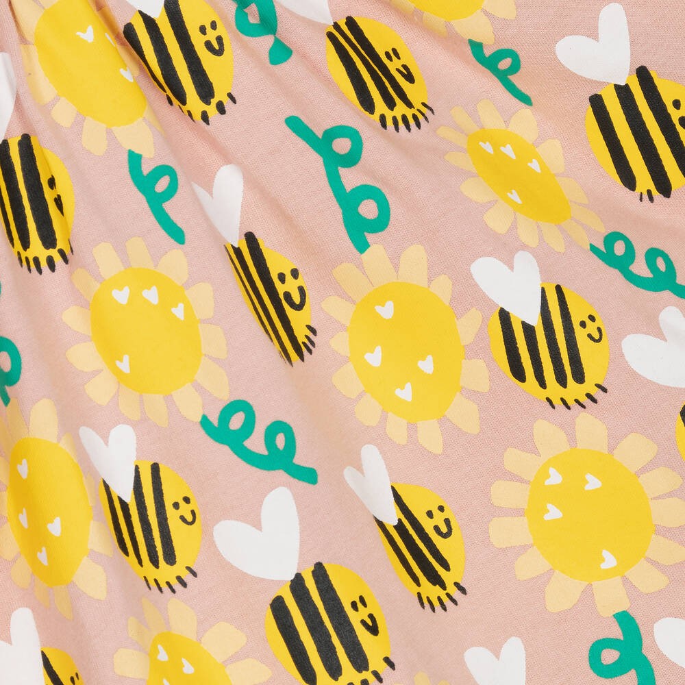 Stella McCartney Kids-Girls Pale Pink Organic Cotton Bee Dress | Childrensalon Outlet
