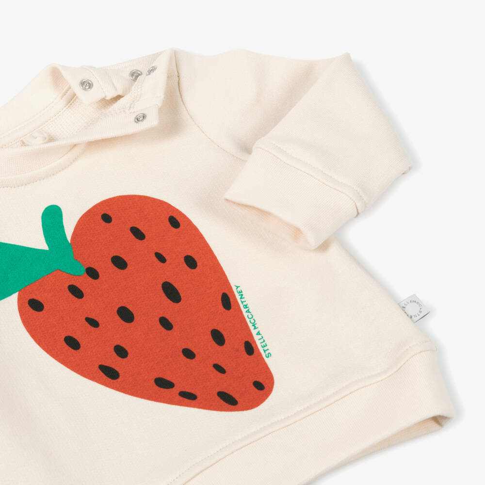 Stella McCartney Kids-Girls Pale Pink Organic Strawberry Top | Childrensalon Outlet