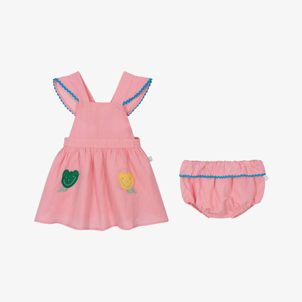 Stella McCartney Kids-Girls Pale Pink Sun Dress with Tulip Appliqués | Childrensalon Outlet