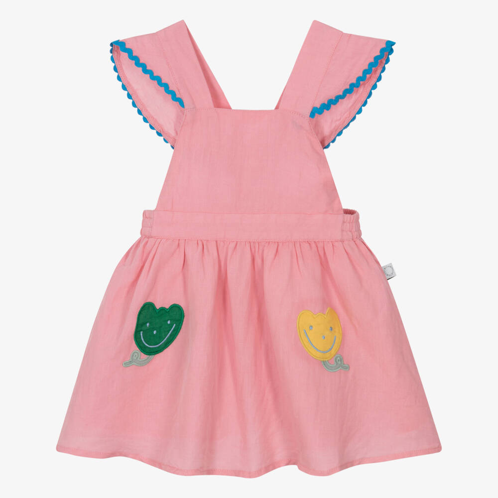 Stella McCartney Kids-Girls Pale Pink Sun Dress with Tulip Appliqués | Childrensalon Outlet
