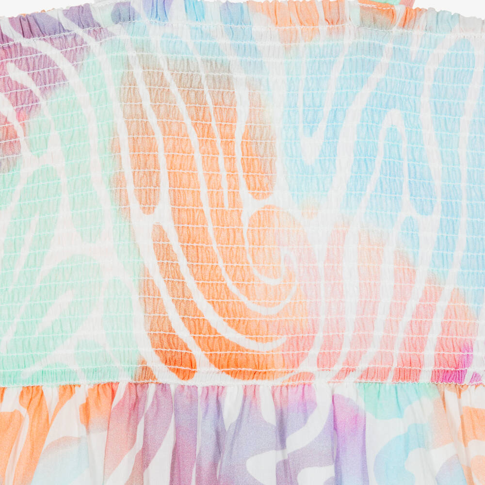 Stella McCartney Kids-Girls Pastel Coral Print Cotton Sun Dress | Childrensalon Outlet