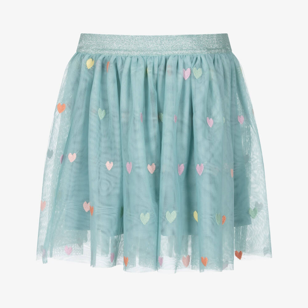 Stella McCartney Kids-Girls Pastel Green Tulle Hearts Skirt | Childrensalon Outlet