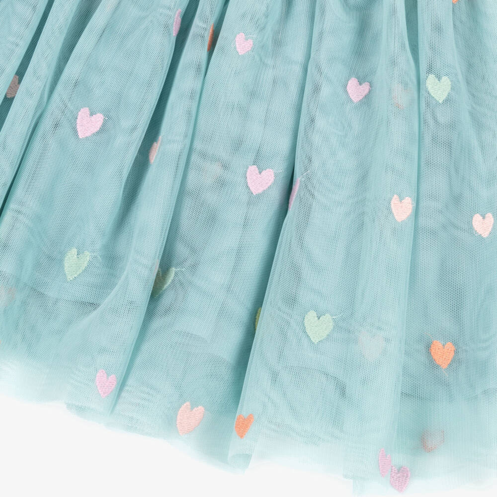 Stella McCartney Kids-Girls Pastel Green Tulle Hearts Skirt | Childrensalon Outlet