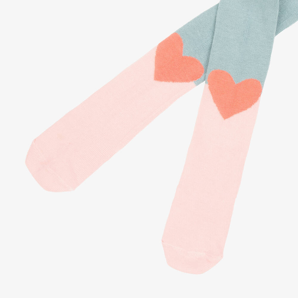 Stella McCartney Kids-Girls Pastel Heart Knit Tights | Childrensalon Outlet