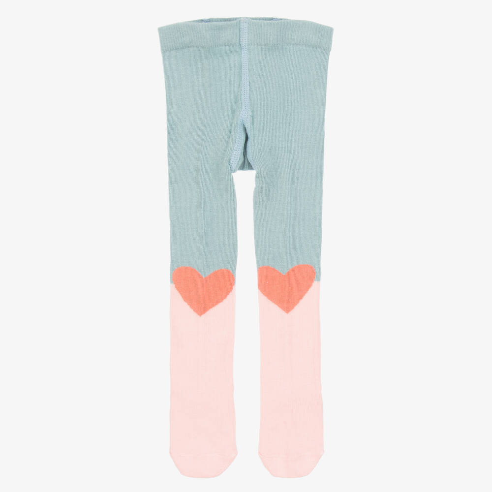 Stella McCartney Kids-Girls Pastel Heart Knit Tights | Childrensalon Outlet