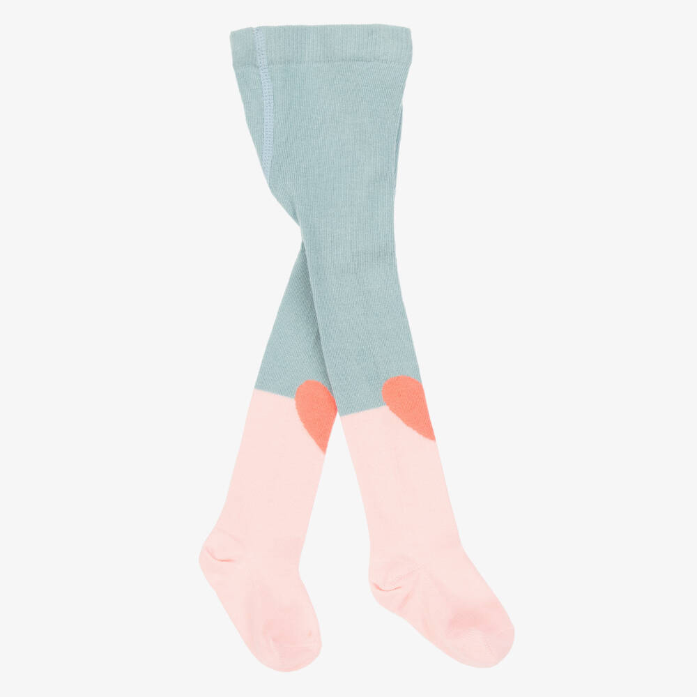 Stella McCartney Kids-Girls Pastel Heart Knit Tights | Childrensalon Outlet