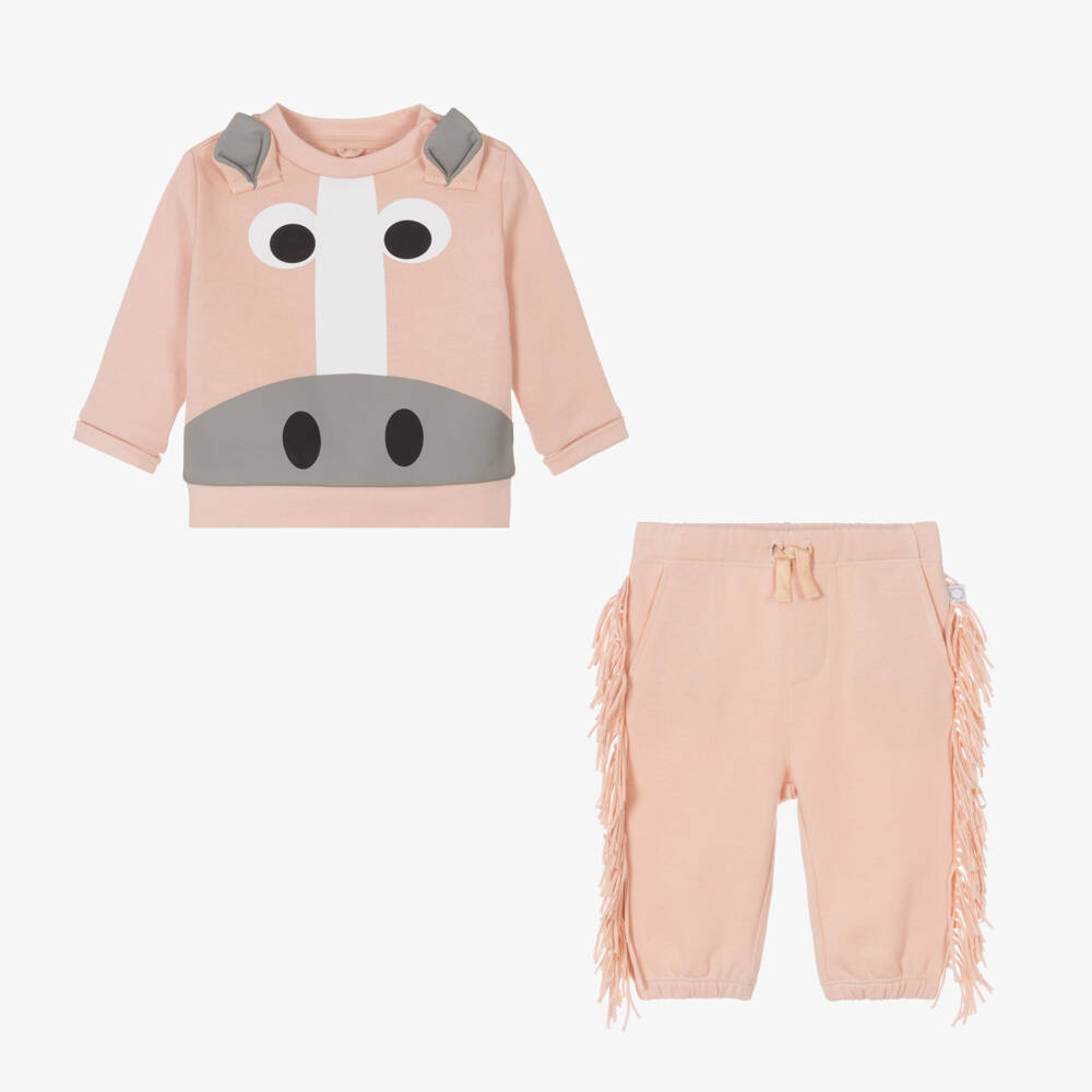 Stella McCartney Kids-Girls Pastel Horse Print Tracksuit | Childrensalon Outlet