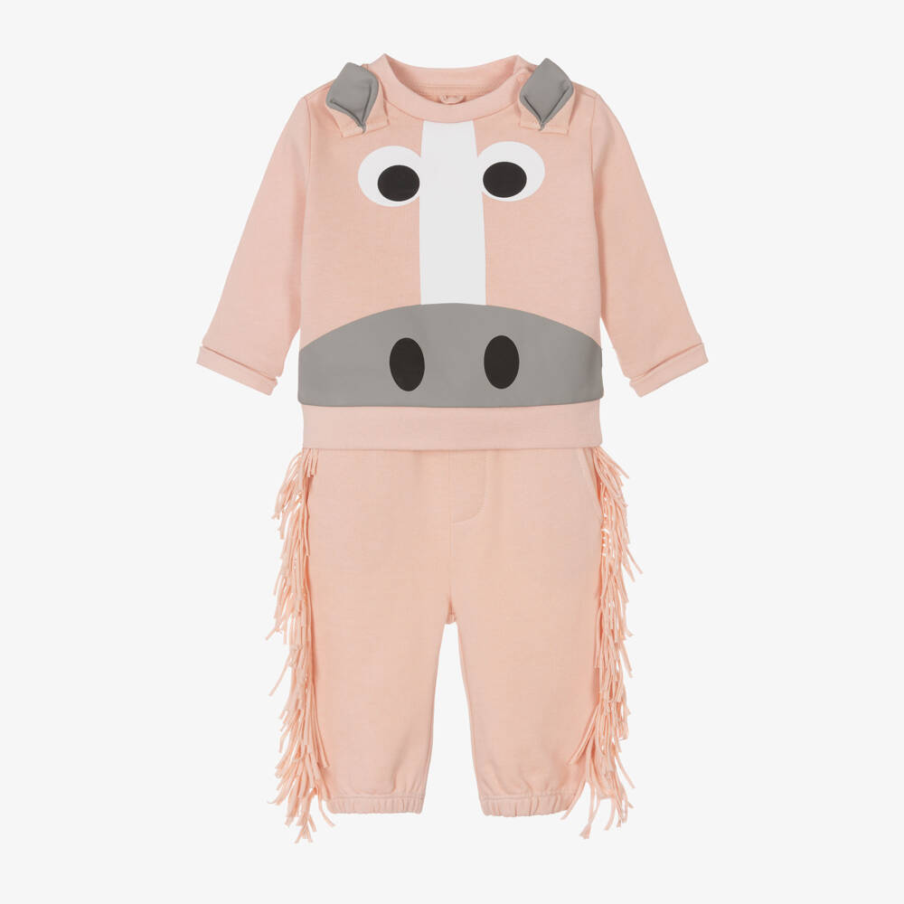 Stella McCartney Kids-Girls Pastel Horse Print Tracksuit | Childrensalon Outlet