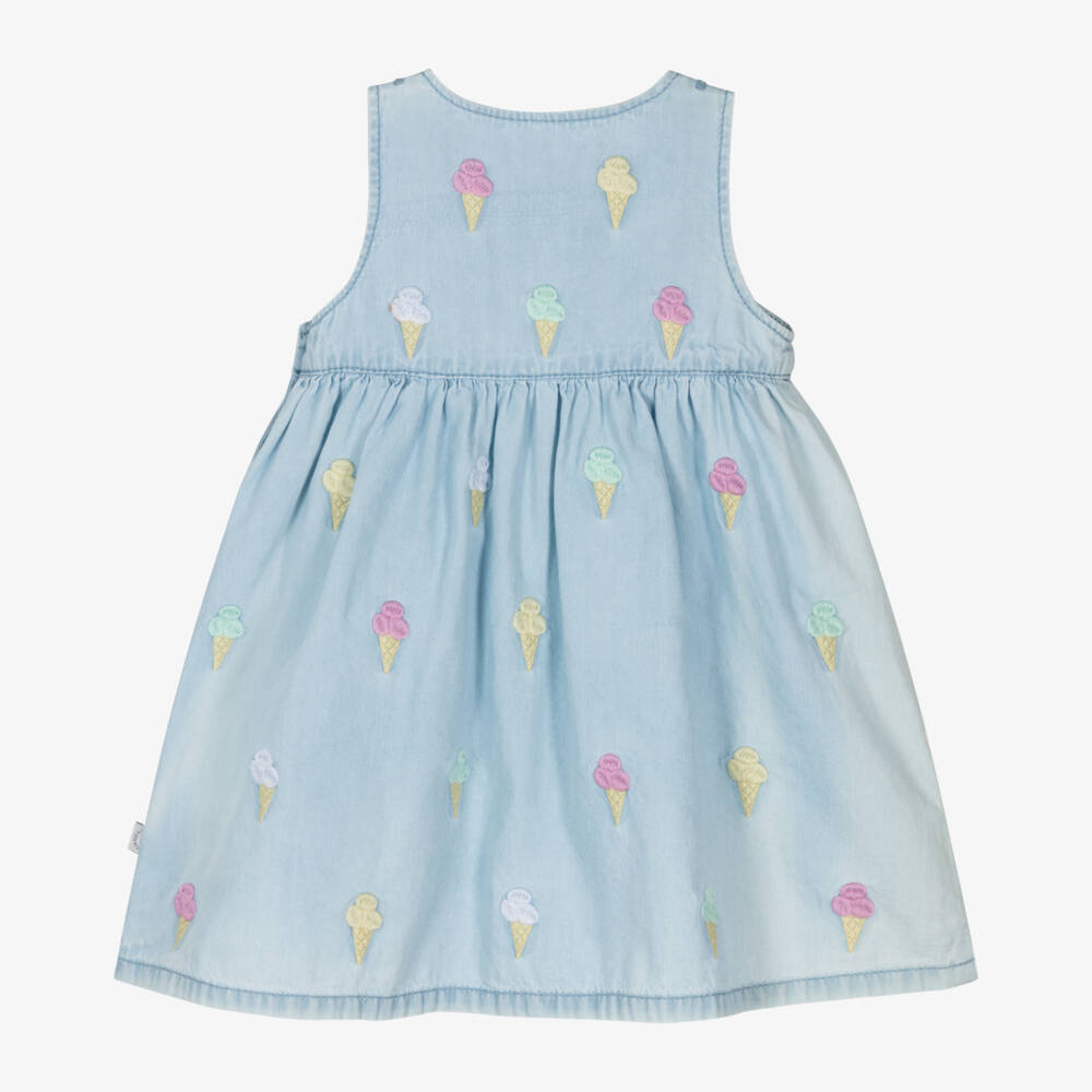 Stella McCartney Kids-فستان شامبراي بآيس كريم بألوان الباستيل للبنات | Childrensalon Outlet