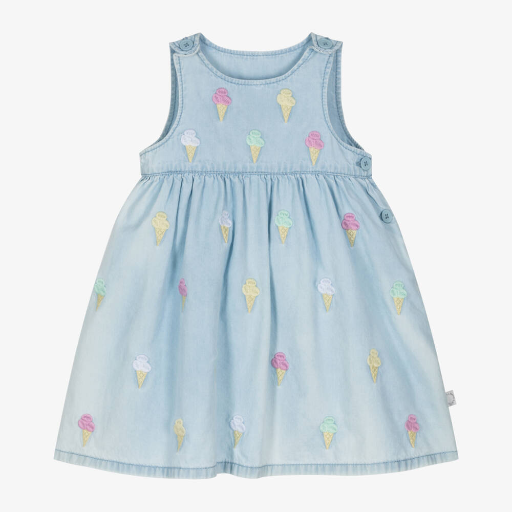 Stella McCartney Kids-Girls Pastel Ice Cream Chambray Frock | Childrensalon Outlet