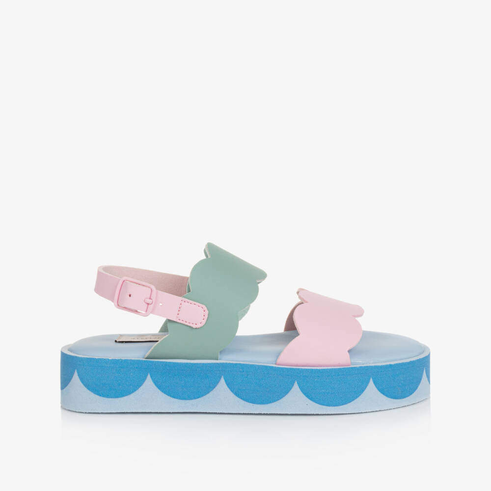 Stella McCartney Kids-Girls Pastel Scalloped Edge Sandals | Childrensalon Outlet