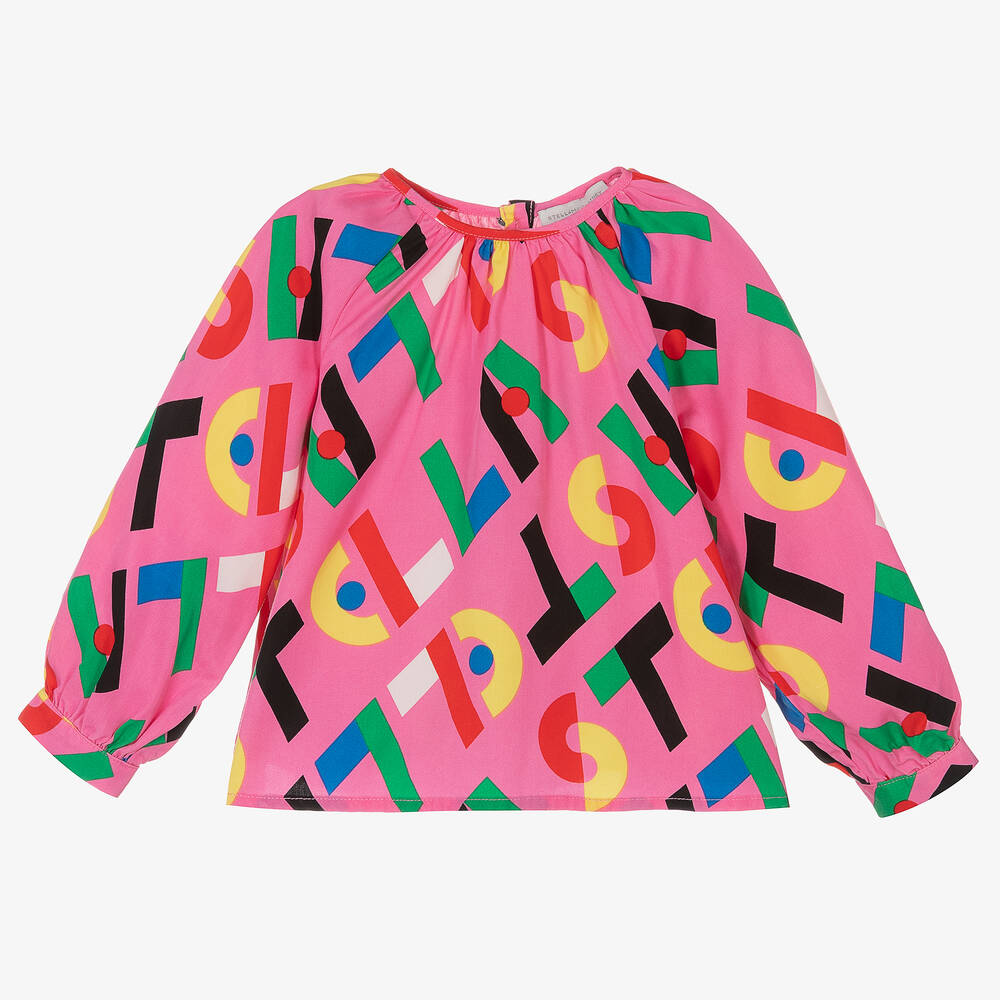 Stella McCartney Kids-Girls Pink Abstract Blouse | Childrensalon Outlet