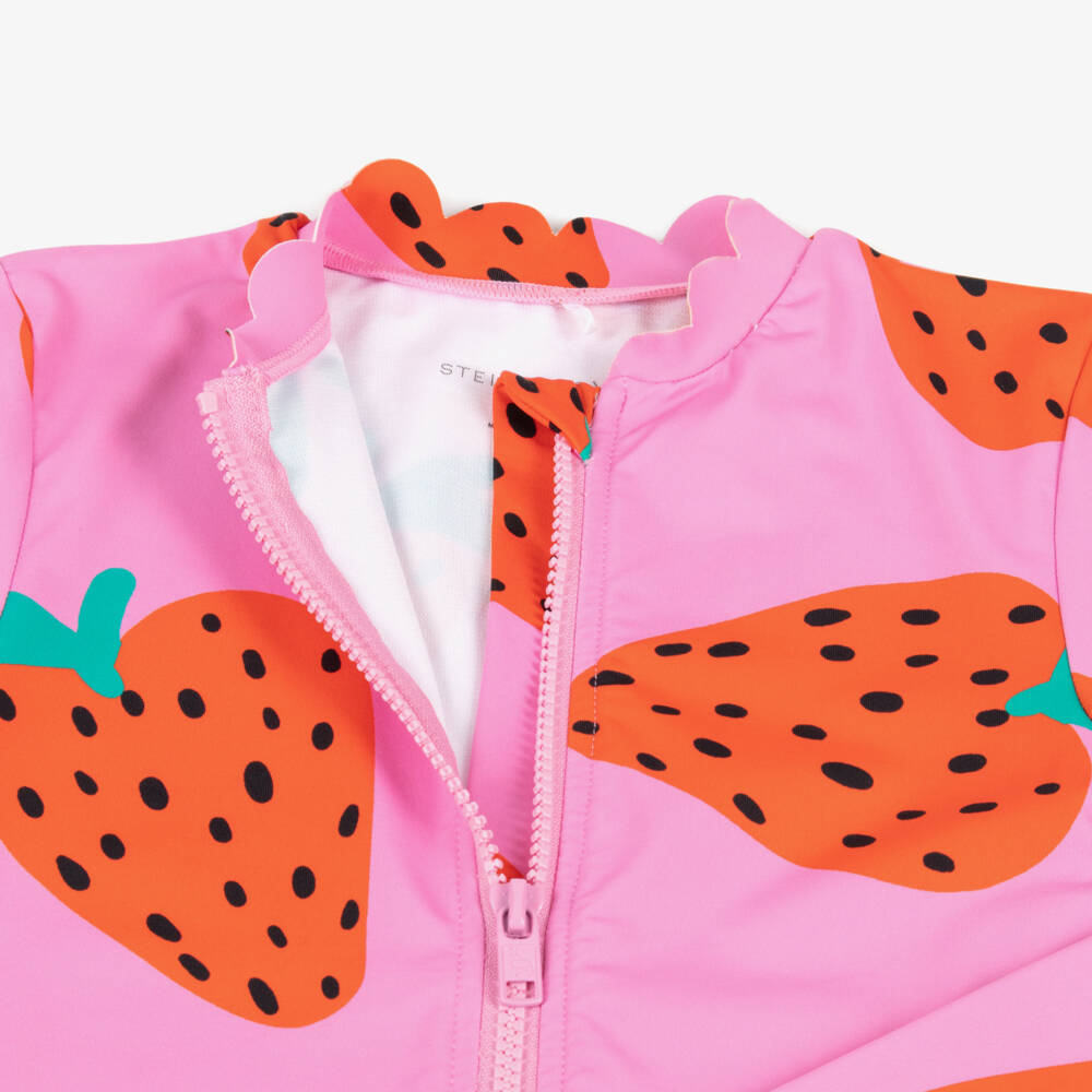 Stella McCartney Kids-Girls Pink Berry Print Swimwear | Childrensalon Outlet
