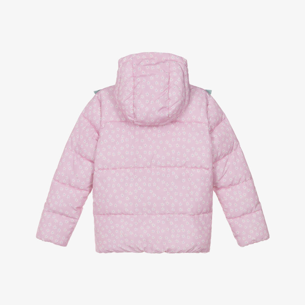 Stella McCartney Kids-Пуховик с птицами розовый для девочек | Childrensalon Outlet