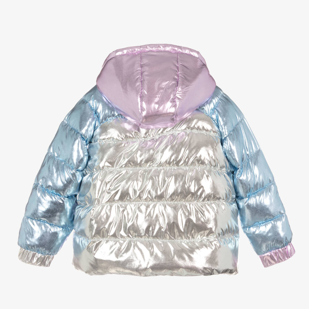 Pink metallic bubble coat new arrivals