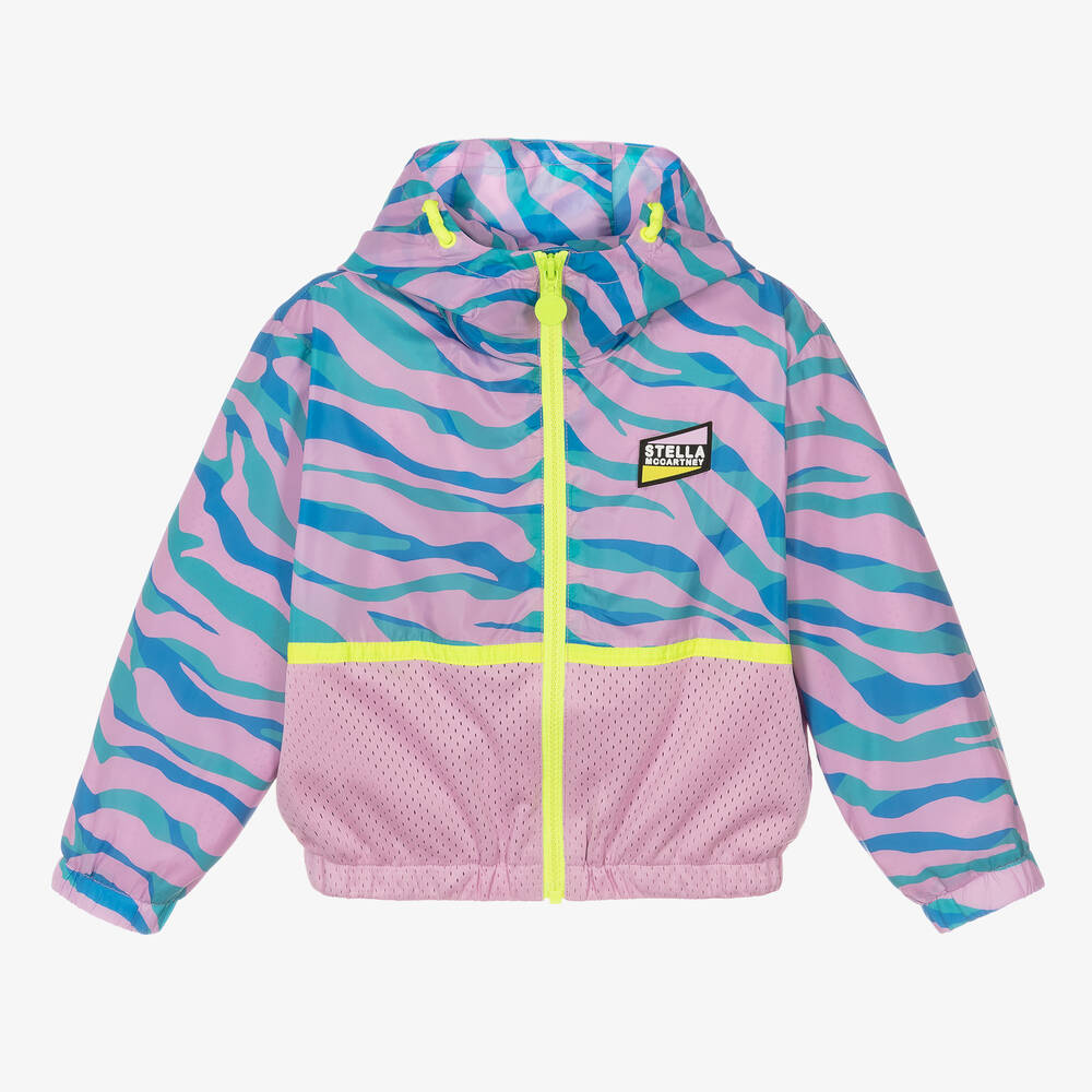 Girls Pink Blue Windbreaker Jacket