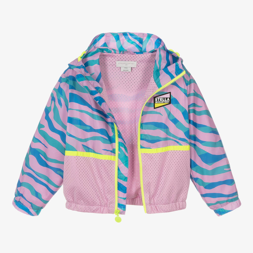 Stella McCartney Kids-Girls Pink & Blue Windbreaker Jacket | Childrensalon Outlet