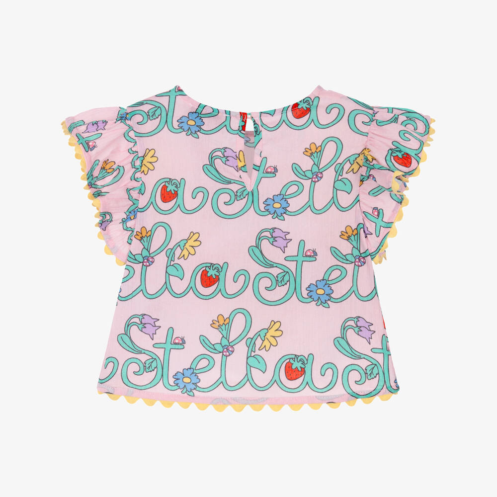 Stella McCartney Kids-Розовая блузка с логотипами | Childrensalon Outlet