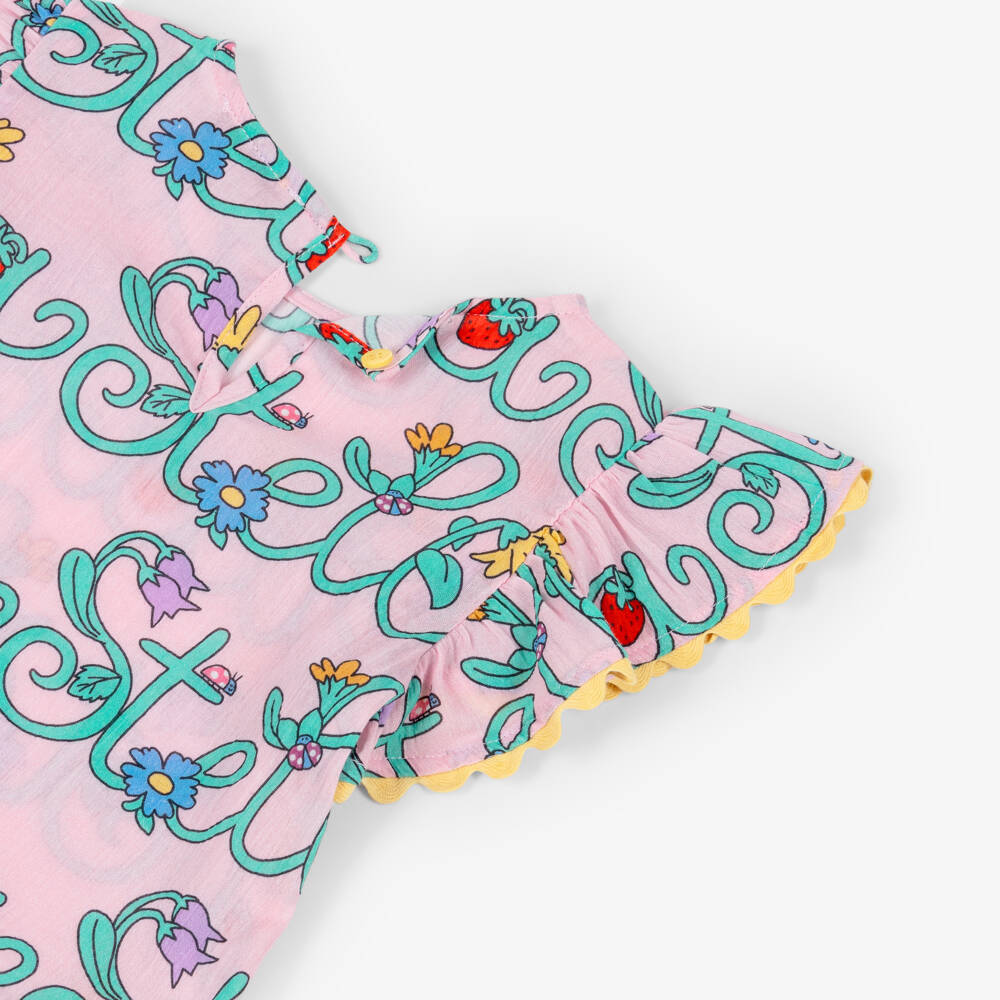 Stella McCartney Kids-Розовая блузка с логотипами | Childrensalon Outlet