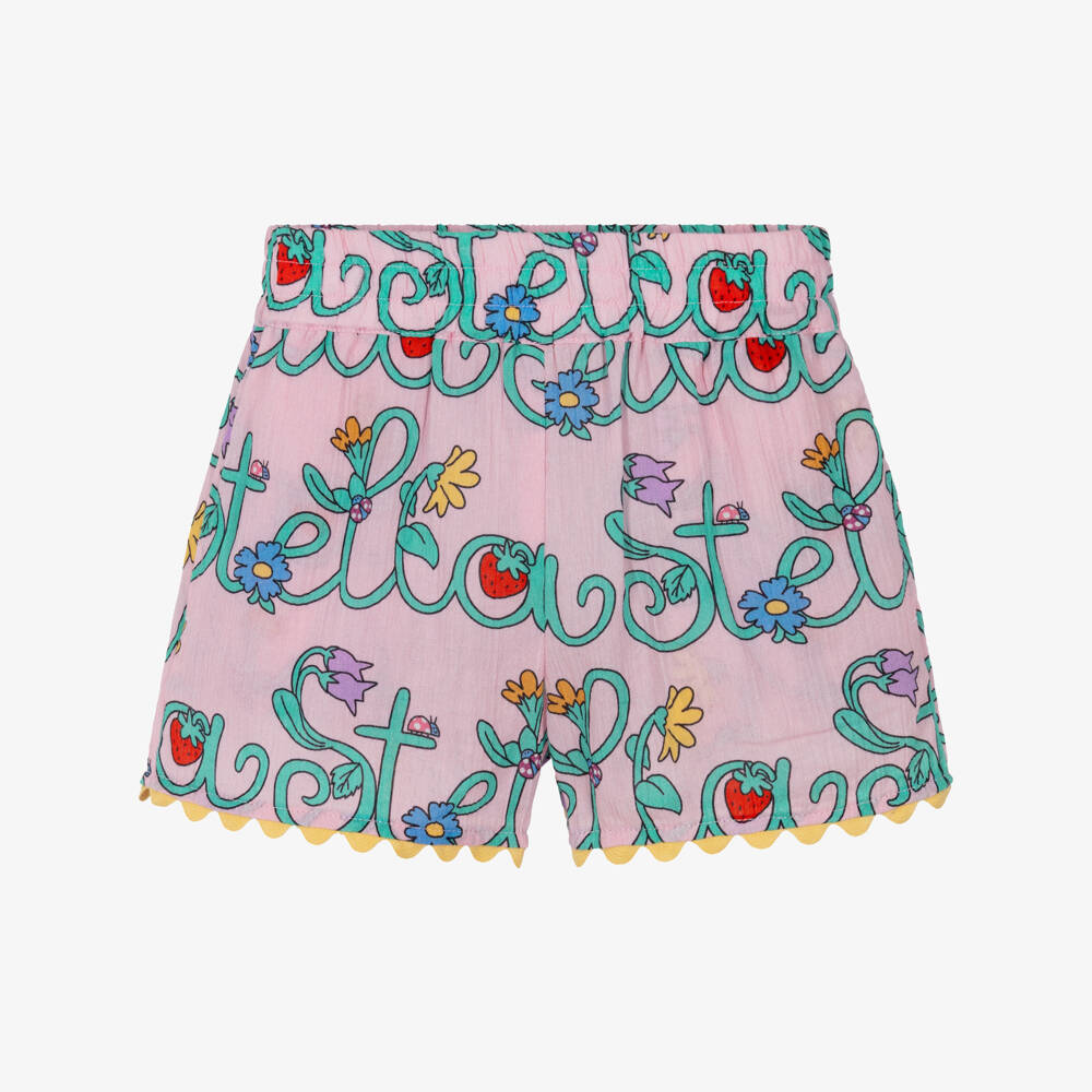 Stella McCartney Kids-Розовые шорты с логотипом | Childrensalon Outlet