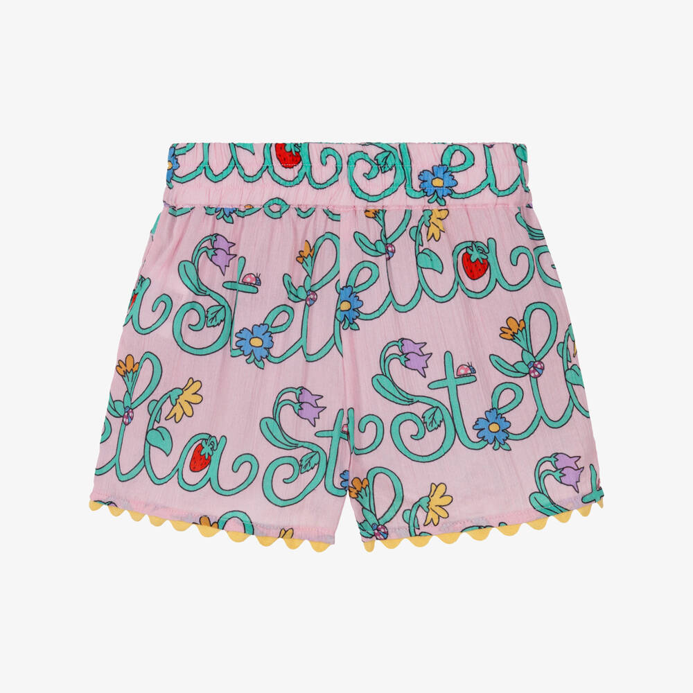 Stella McCartney Kids-Розовые шорты с логотипом | Childrensalon Outlet