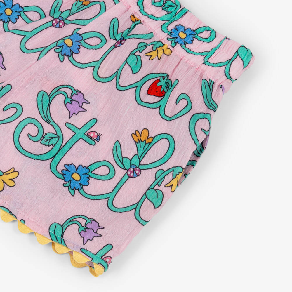 Stella McCartney Kids-Розовые шорты с логотипом | Childrensalon Outlet