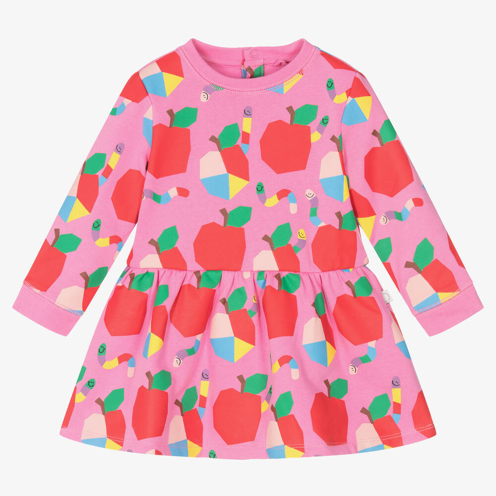 Stella McCartney Kids - Розовое хлопковое платье с яблоками | Childrensalon