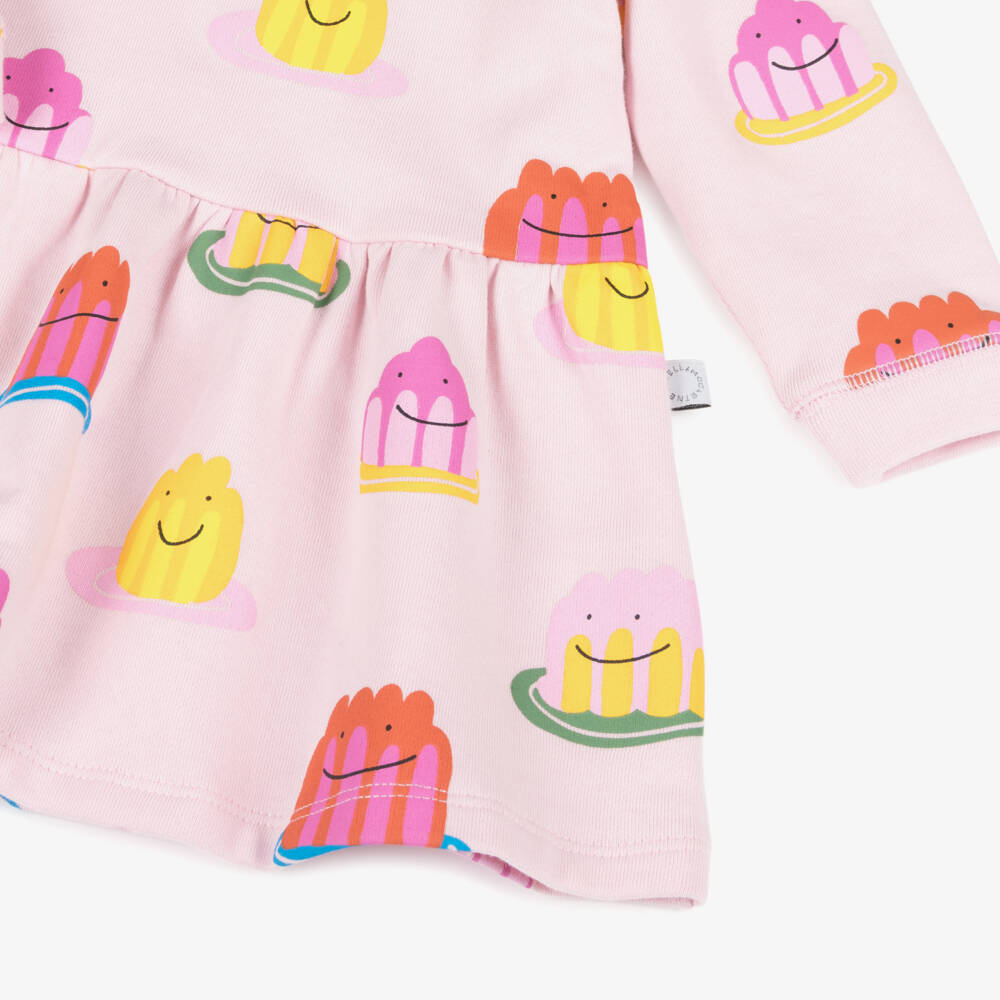 Stella McCartney Kids-Girls Pink Cotton Jersey Smiling Jellies Dress | Childrensalon Outlet