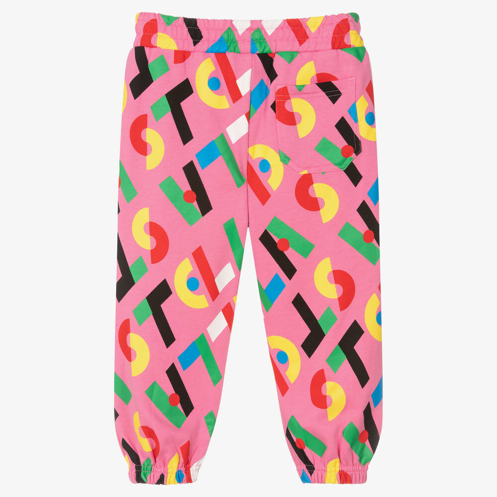 Stella McCartney Kids-Girls Pink Cotton Logo Joggers | Childrensalon Outlet