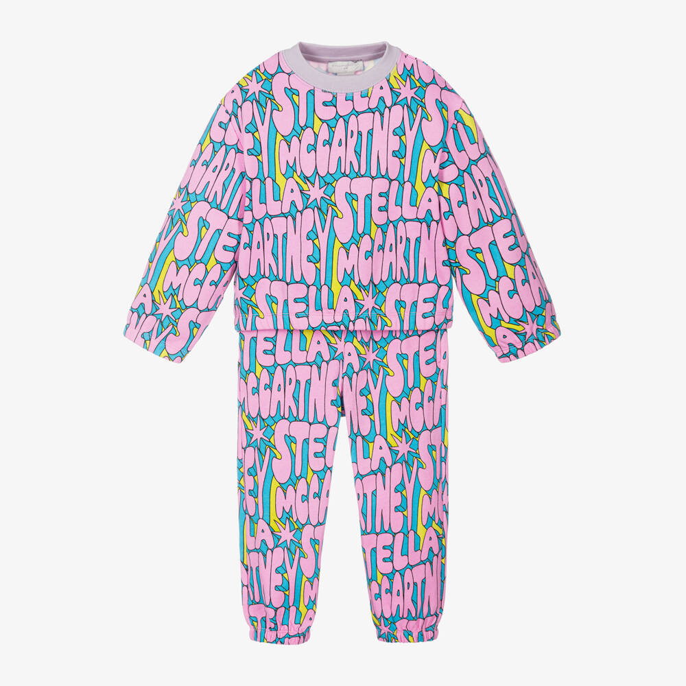 Stella McCartney Kids-بدلة رياضية قطن لون زهري  | Childrensalon Outlet