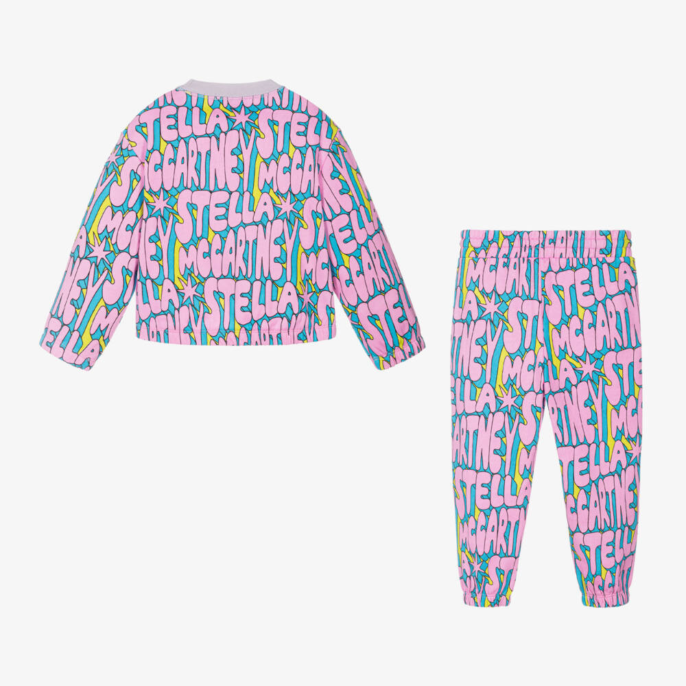 Stella McCartney Kids-Girls Pink Cotton Logo Set | Childrensalon Outlet