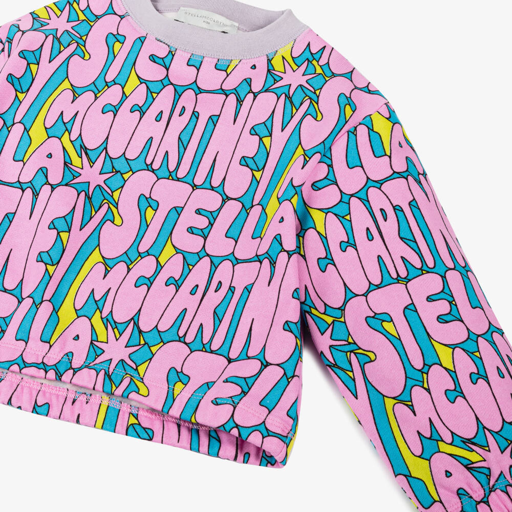 Stella McCartney Kids-Girls Pink Cotton Logo Set | Childrensalon Outlet