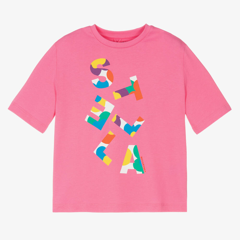 Stella McCartney Kids - Rosa Baumwoll-T-Shirt (M) | Childrensalon