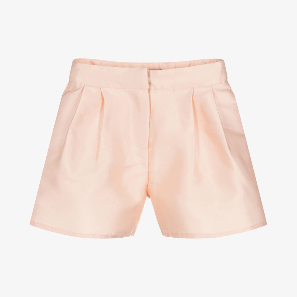 Stella McCartney Kids - Girls Pink Cotton & Silk Shorts | Childrensalon