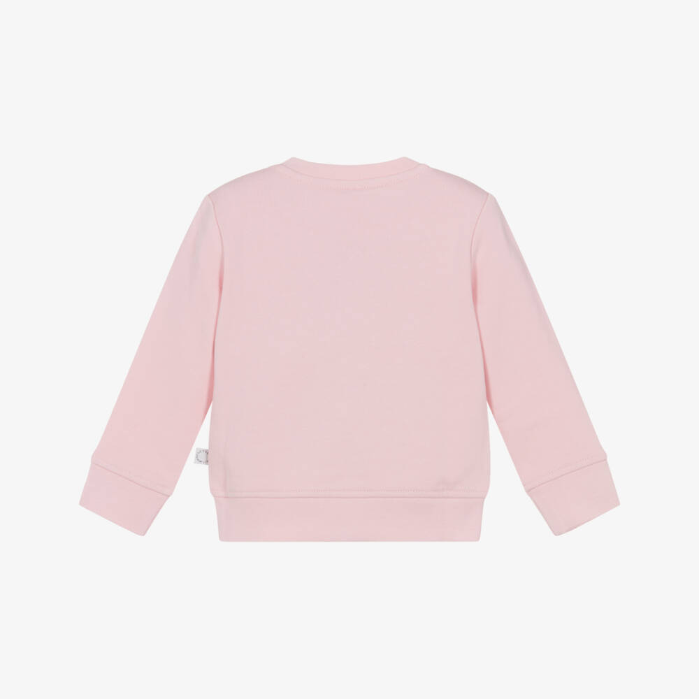 Stella McCartney Kids-Girls Pink Cotton Smiling Flowers Sweatshirt | Childrensalon Outlet