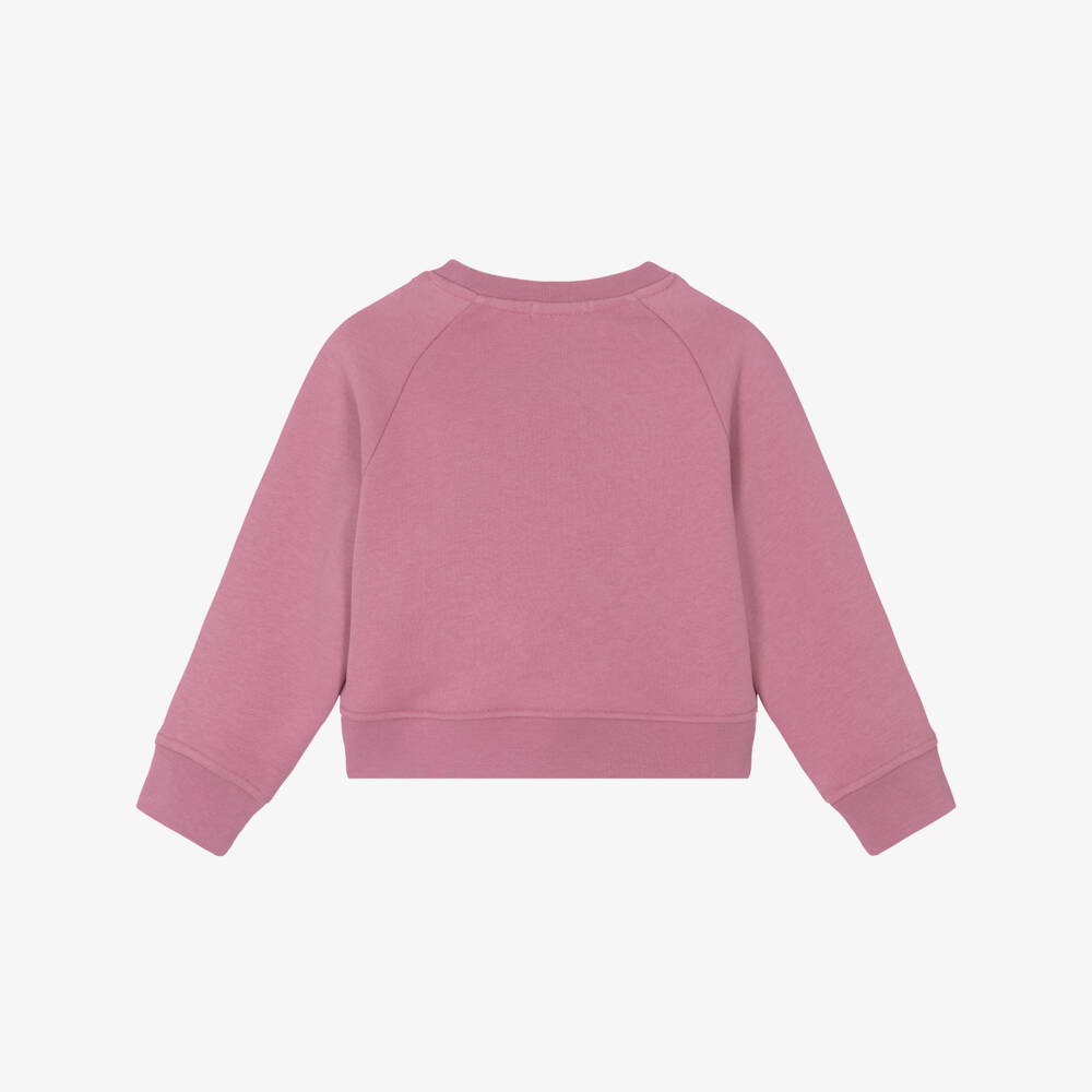 Stella McCartney Kids-Girls Pink Cotton Star Flower Logo Sweatshirt | Childrensalon Outlet