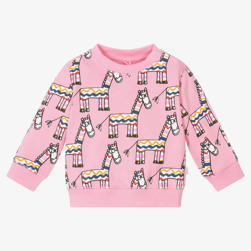 Stella McCartney Kids - Girls Pink Cotton Sweatshirt | Childrensalon