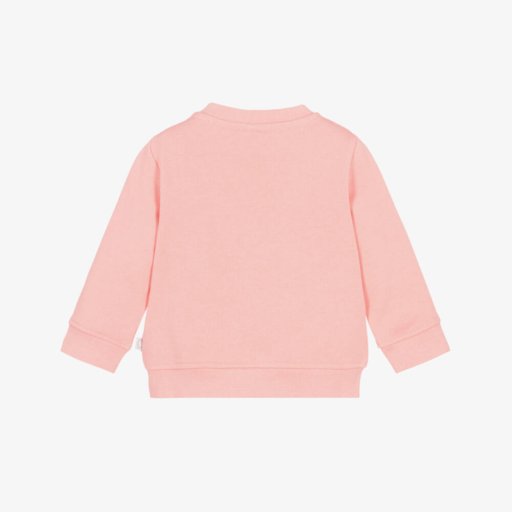 Stella McCartney Kids-Girls Pink Cotton Sweatshirt with Tulip Logo | Childrensalon Outlet