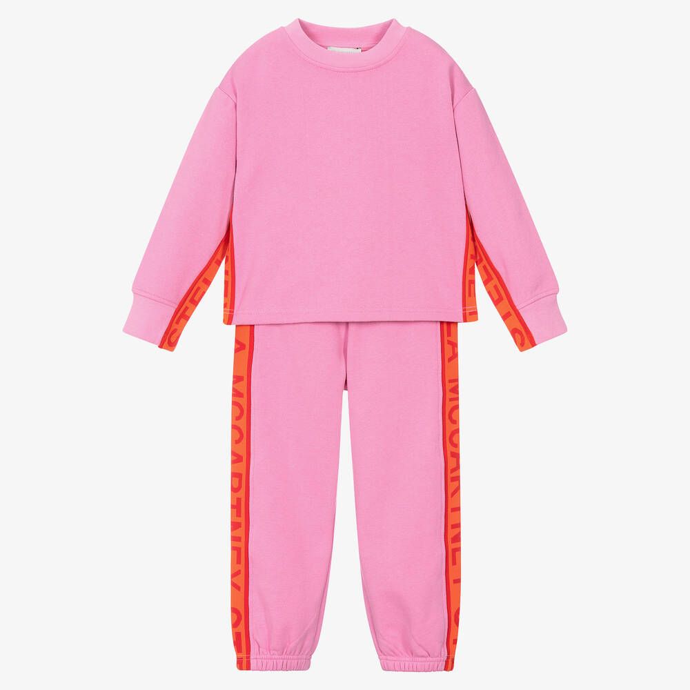 Stella McCartney Kids - Розовый спортивный костюм из хлопка с лентой | Childrensalon