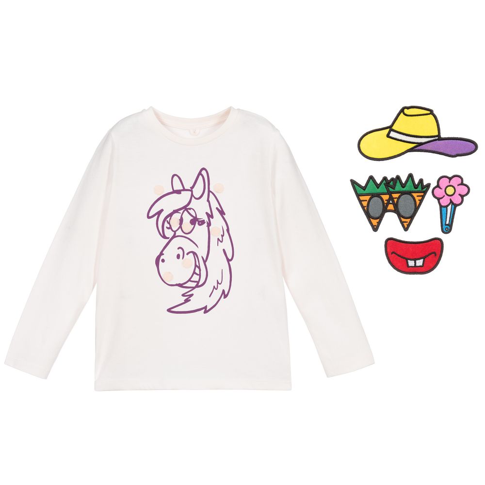 Stella McCartney Kids-توب قطن لون زهري فاتح للبنات | Childrensalon Outlet