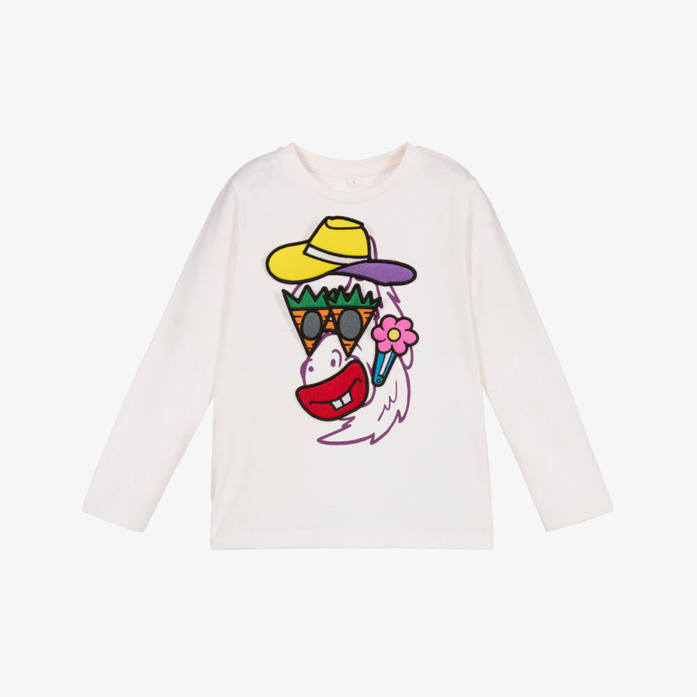 Stella McCartney Kids-Розовый хлопковый топ для девочек | Childrensalon Outlet