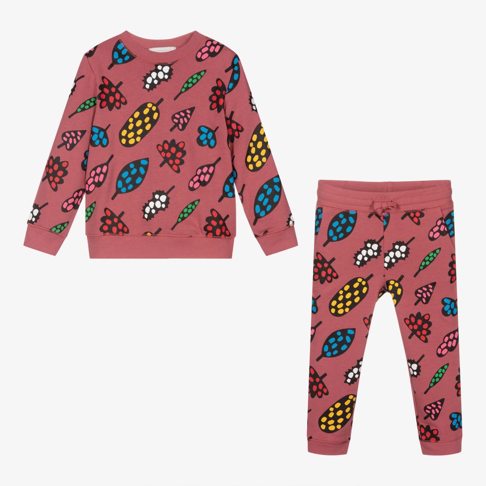 Stella McCartney Kids-Girls Pink Cotton Tracksuit  | Childrensalon Outlet