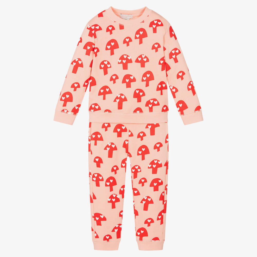 Stella McCartney Kids - Розовый спортивный костюм из хлопка для девочек | Childrensalon