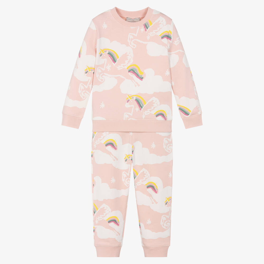 Stella McCartney Kids - بدلة رياضية قطن لون زهري للبنات | Childrensalon