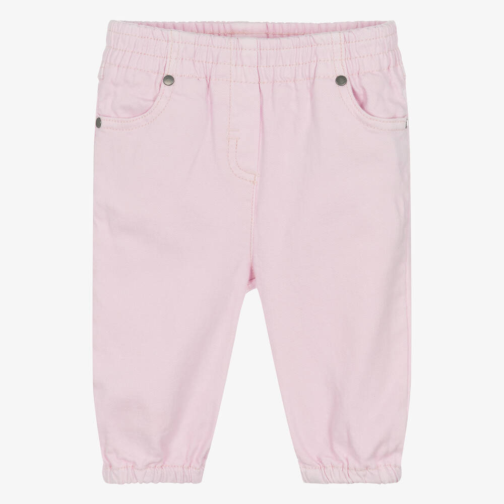 Stella McCartney Kids-Girls Pink Denim Seashell Joggers | Childrensalon Outlet