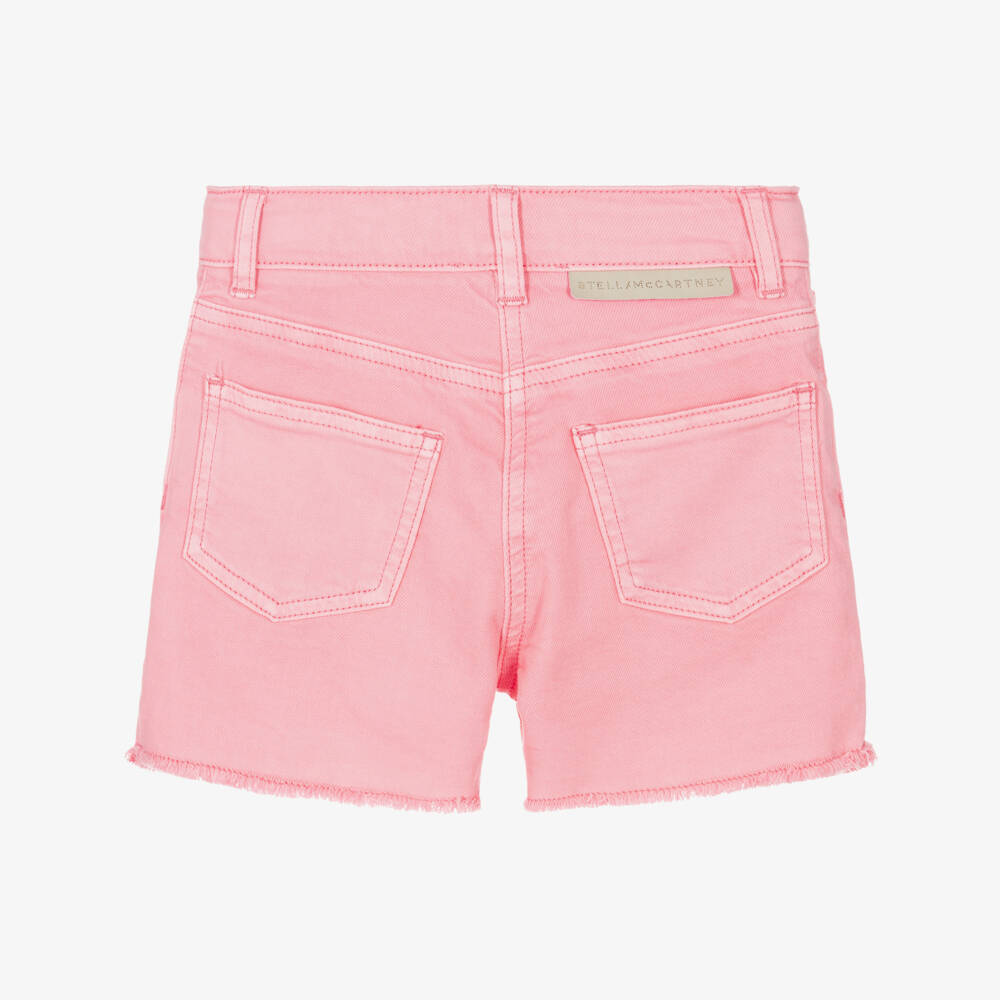 Stella McCartney Kids-Джинсовые шорты с цветами розовые для девочек | Childrensalon Outlet