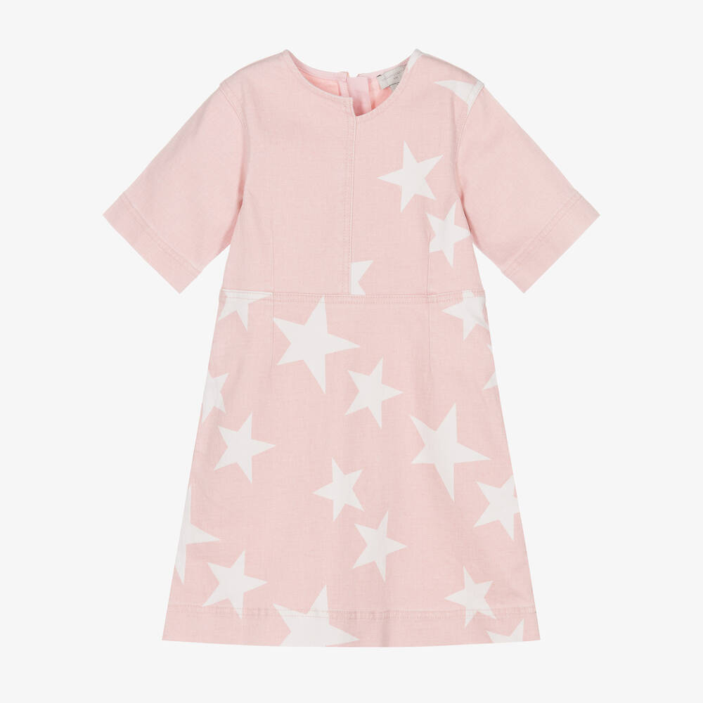 Stella McCartney Kids - Розовое джинсовое платье со звездами | Childrensalon
