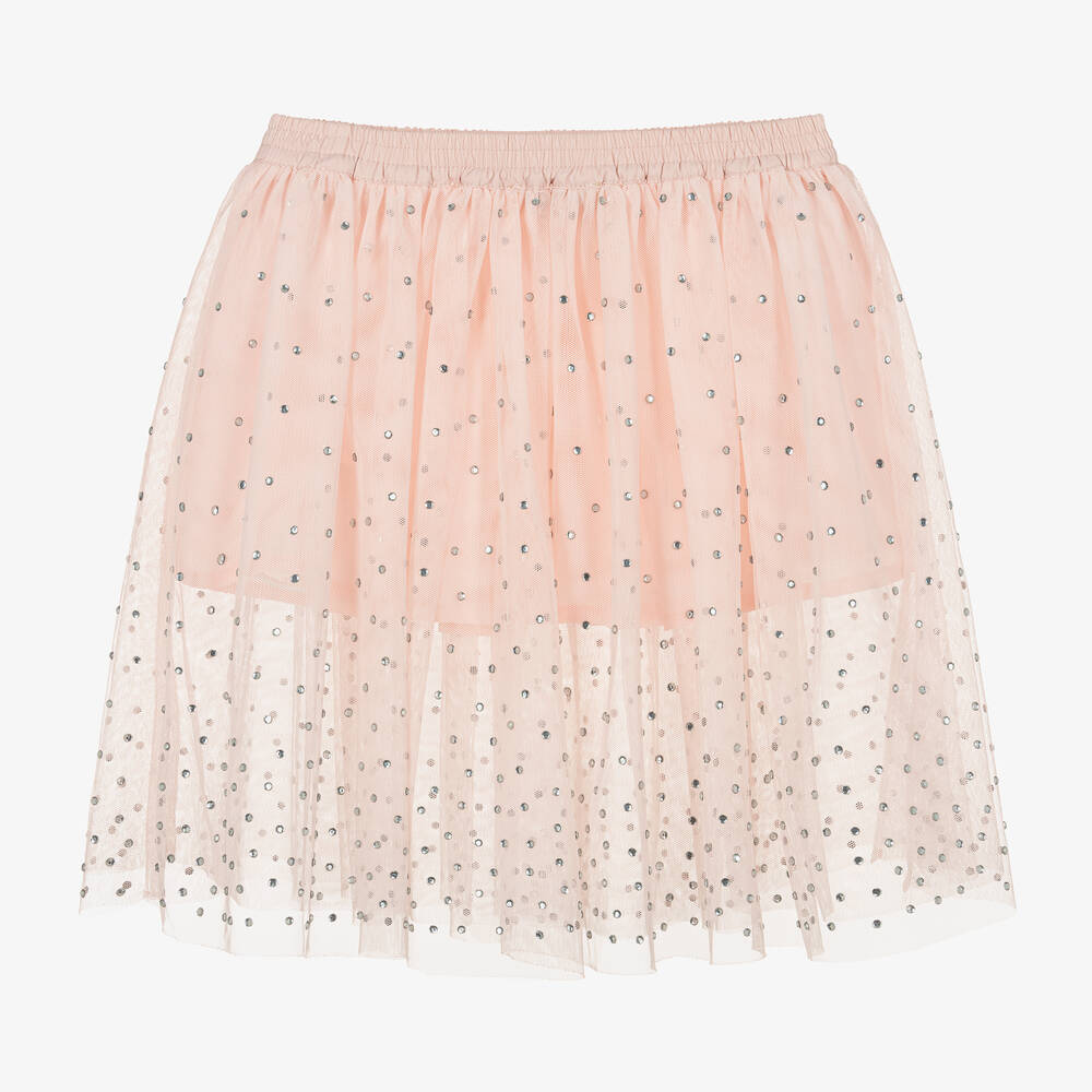 Stella McCartney Kids-Розовая юбка из тюля со стразами | Childrensalon Outlet